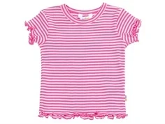 Joha t-shirt pink striber merinould/silke